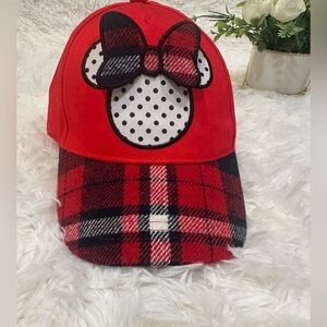 Disney Minnie Mouse Plaid Hat with Minnie and Bow Junior